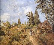 Camille Pissarro Walking in the countryside on the road loggers oil painting